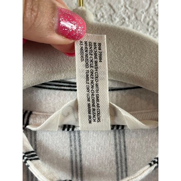 Soma Cool Nights Pajama Long Wrap Heritage Stripe Ivory XS Rayon Stretchy Kimono - Picture 9 of 9